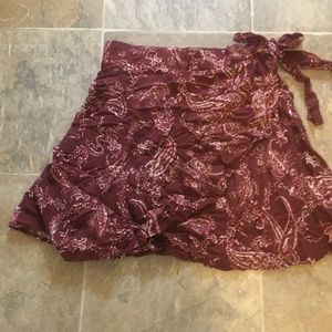 Francesca's Bonded Mini Wrap Skirt with side bow
